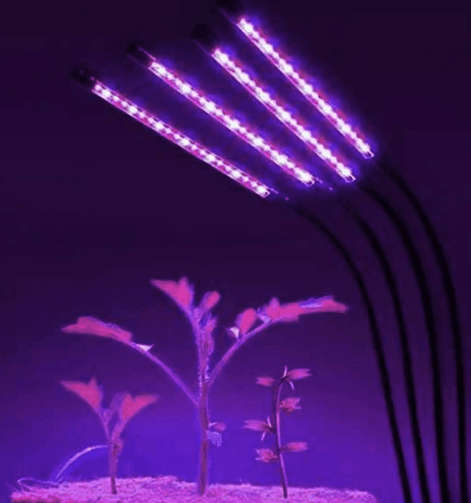 INF Växtlampa / växtbelysning med 4 flexibla LED lysrör