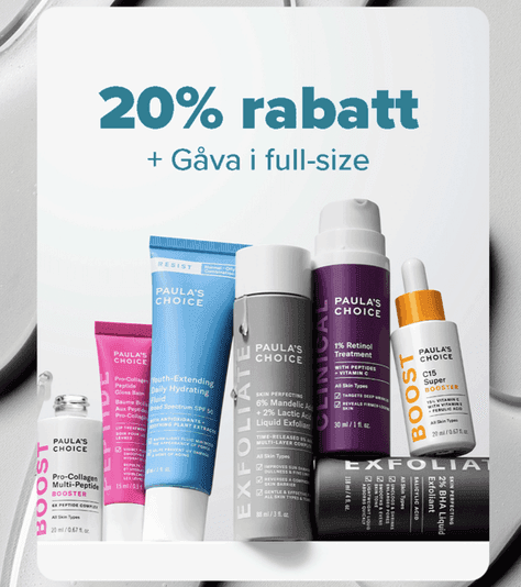 20 % rabatt + en gåva när du handlar minst 2 produkter