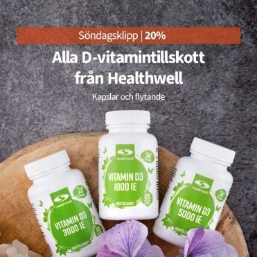 20% rabatt på D-vitamintillskott från Healthwell