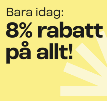 Bara idag: 8 % rabatt på allt hos Bokus