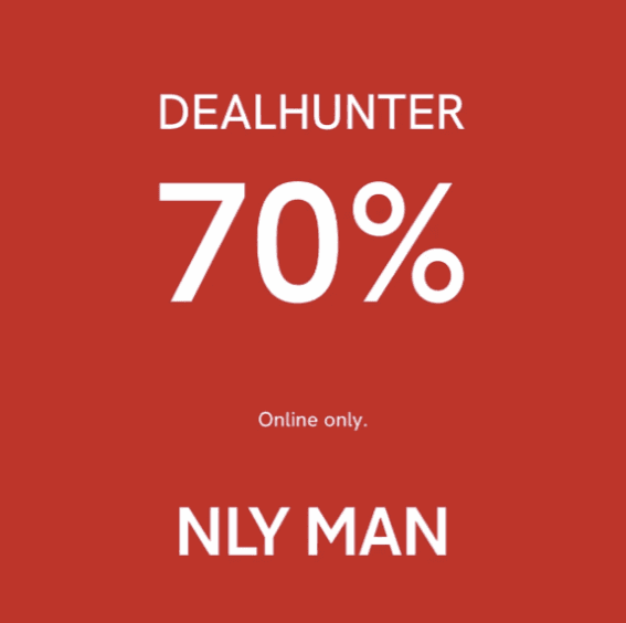 Rea med upp till 70 % på herrkläder hos NLY Man