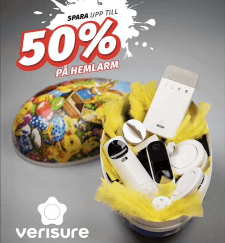 Påskkampanj: Spara upp till 50 % på Verisure hemlarm