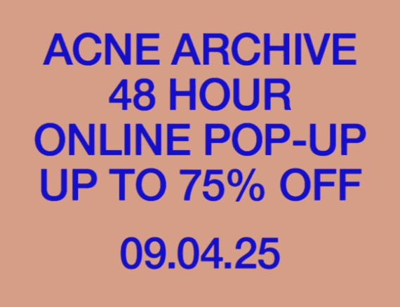 Acne Archive 48 timmars pop-up med upp till 75 % rabatt