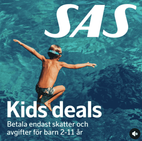 Barn 2-11 år flyger nästan gratis hos SAS