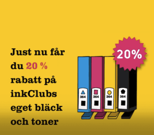 Få 20 % rabatt på inkClubs eget bläck och toner
