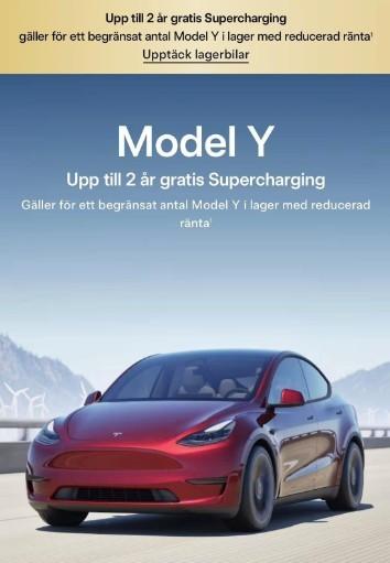Upp till 2 år gratis Supercharging med Tesla Model Y