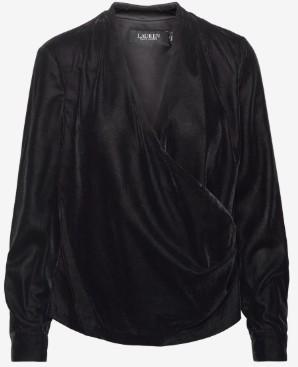 Lauren Ralph Lauren Velvet Surplice Blouse