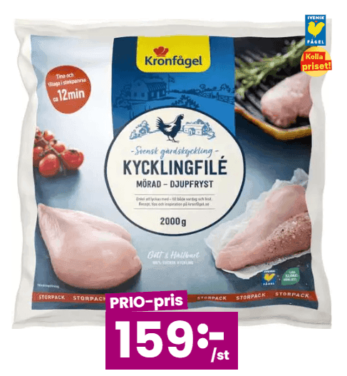 City Gross - Kycklingfilé Mörad, Fryst 2 kg