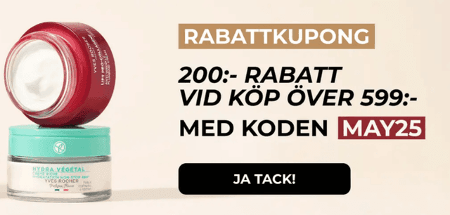 Yves Rocher - 200 kr rabatt vid köp över 599 kr