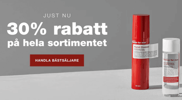 Recipe for men - 30% rabatt på hela sortimentet