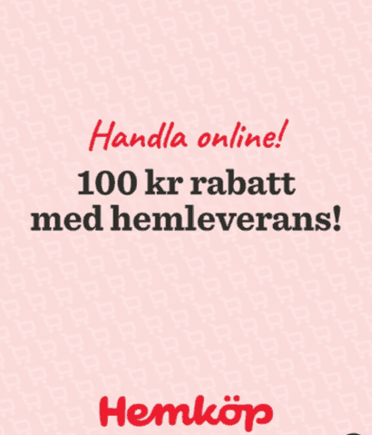 Hemköp - få 100 kr rabatt vid köp över 1000 kr