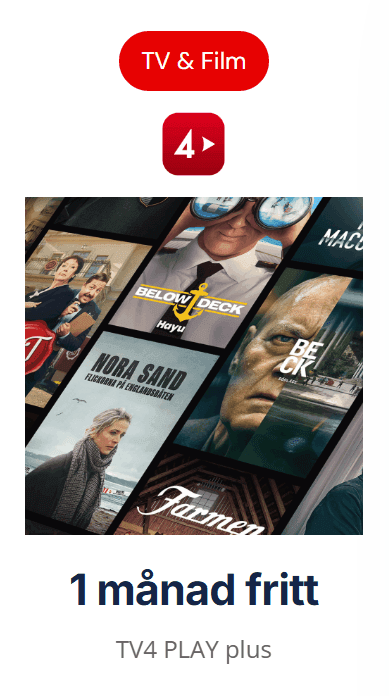 Från Dealguru - 1 månad gratis TV4 Play Plus