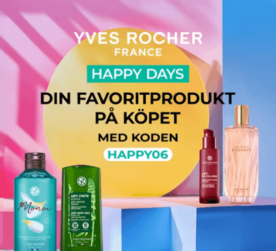 Få din första produkt gratis med Yves Rocher
