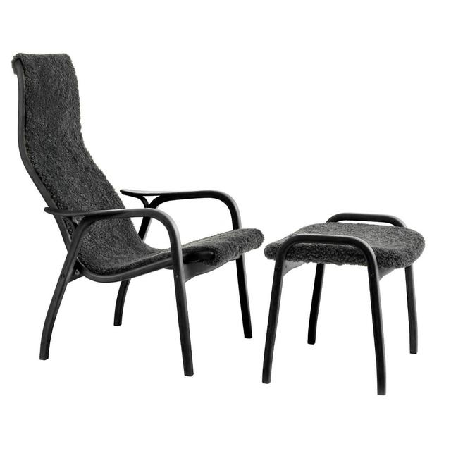 FÅTÖLJ LAMINO + PALL - BLACK EDITION